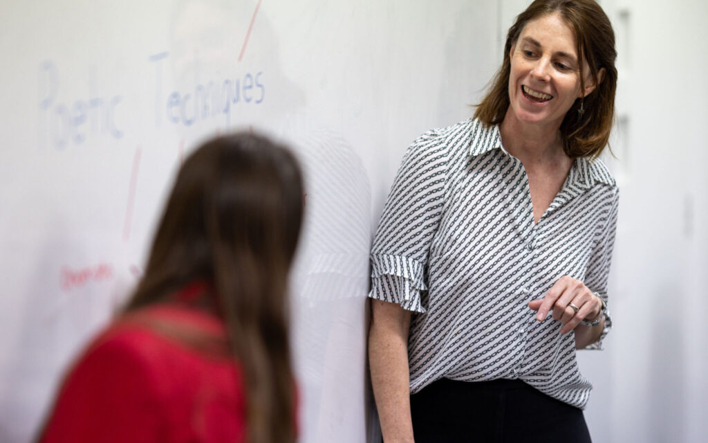 Fiona Webster teaching poetic techniques in English class - The McDonald College - School of Performing Arts