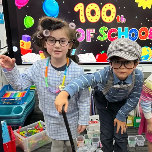 Kindergarten students in 100 days of school