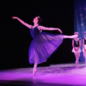 Sarah Wheatley dancing Classical ballet at the Nutcracker show at performing arts school